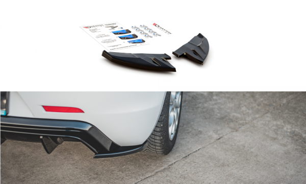 Heck Ansatz Flaps Diffusor V.3 für Alfa Romeo Giulietta Facelift schwarz Hochglanz