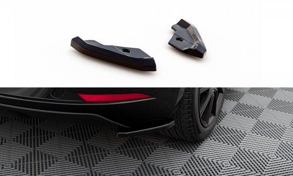 Heck Ansatz Flaps Diffusor V.1 für Seat Leon Hatchback Mk3 Facelift schwarz Hochglanz