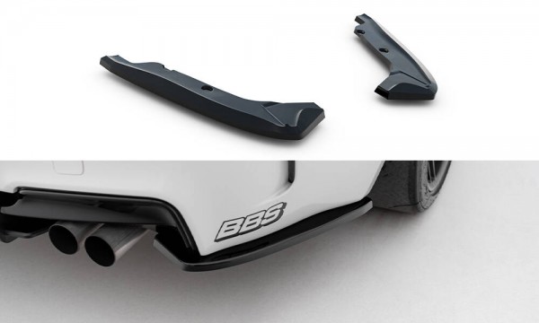 Heck Ansatz Flaps Diffusor für BMW 1er M Coupe E82 schwarz Hochglanz
