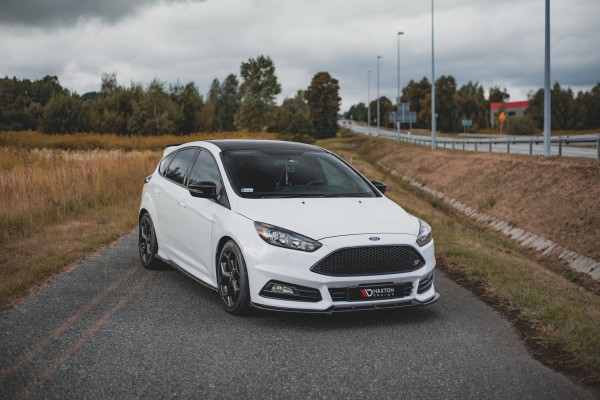 Front Ansatz V.4 für Ford Focus ST Mk3 Facelift schwarz Hochglanz