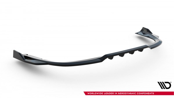 Hinten Splitter (mit einem vertikalem balken) für Porsche 911 Turbo S Sport Package 992 schwarz Hoch