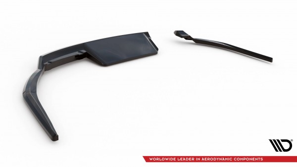 Hinten Splitter (mit einem vertikalem balken) für Jaguar XE X760 Facelift schwarz Hochglanz