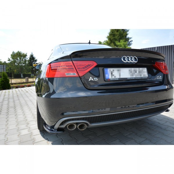 Spoiler CAP für AUDI A5 SPORTBACK S-LINE MK1 FACELIFT 8T schwarz Hochglanz