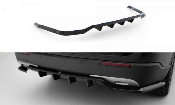 Hinten Splitter (mit einem vertikalem balken) für Ford Explorer XLT Mk6 schwarz Hochglanz