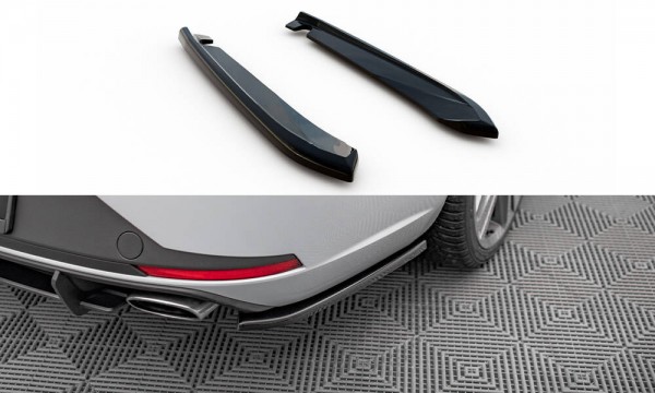 Heck Ansatz Flaps Diffusor V.1 für Seat Leon Cupra Sportstourer Mk3 schwarz Hochglanz