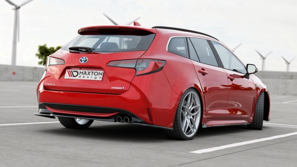 Heck Ansatz Flaps Diffusor für Toyota Corolla XII Touring Sports schwarz Hochglanz
