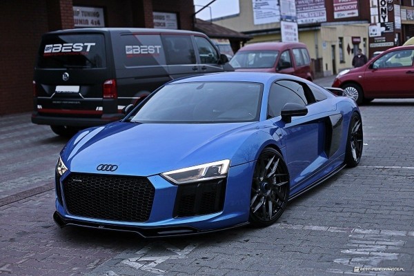 Front Ansatz V.2 für Audi R8 Mk.2 schwarz Hochglanz