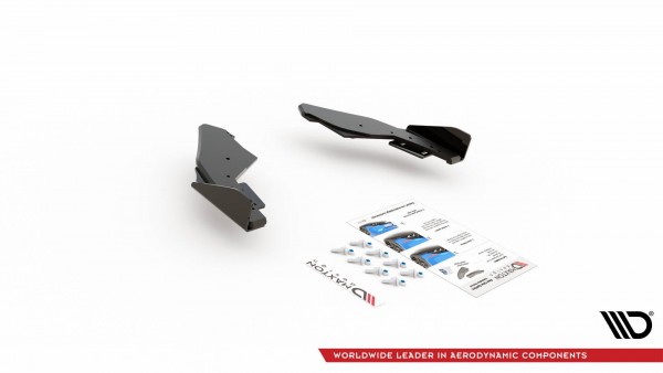 Robuste Racing Heck Ansatz Flaps Diffusor +Flaps für Volkswagen Golf 8 GTI schwarz Hochglanz