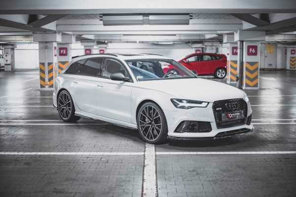 Seitenschweller Ansatz für V.2 für Audi RS6 C7 schwarz matt