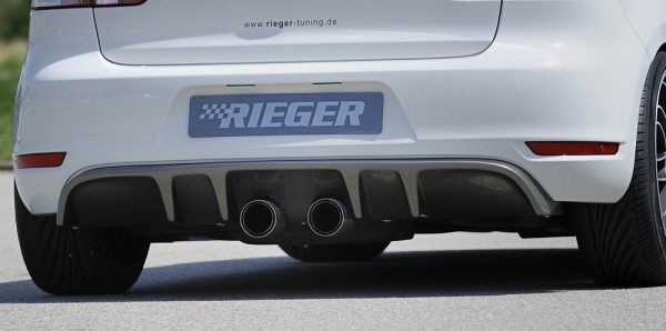 Rieger Heckeinsatz mit 2 Doppelfinnen VW Golf 6 GTI Diffusor
