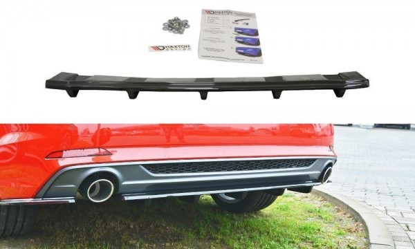 Mittlerer Diffusor Heck Ansatz für Audi A5 F5 S-Line DTM LOOK schwarz Hochglanz