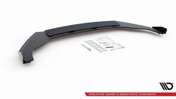 Robuste Racing Front Ansatz für passend +Flaps für VW Golf 7 R / R-Line Facelift schwarz Hochglanz