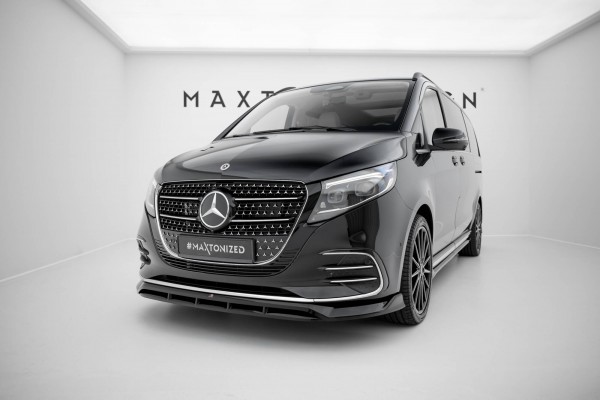 Front Ansatz für Mercedes-Benz V AMG-Line W447 Facelift 2 schwarz Hochglanz