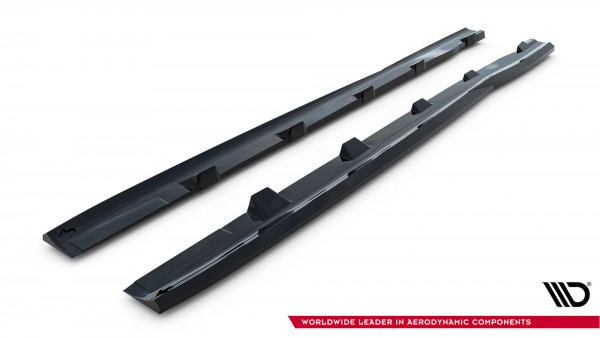 Seitenschweller Ansatz für V.3 für Ford Focus ST Mk3 schwarz Hochglanz