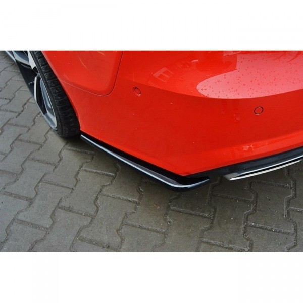 Heck Ansatz Flaps Diffusor für AUDI A7 S-LINE (FACELIFT) schwarz Hochglanz