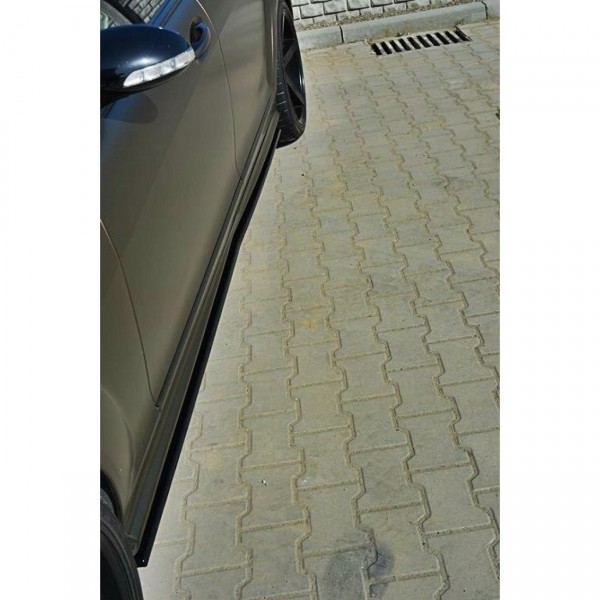 Seitenschweller Ansatz für MERCEDES S-KLASSE W221 AMG LWB schwarz Hochglanz