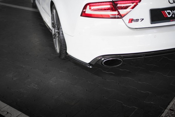 Heck Ansatz Flaps Diffusor V.2 für Audi RS7 C7 Facelift schwarz Hochglanz