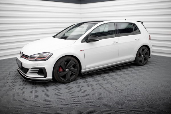 Seitenschweller Ansatz für VW GOLF 7 GTI PREFACE/FACELIFT (breit) schwarz Hochglanz