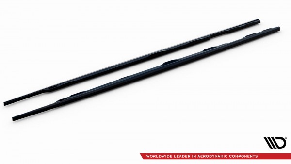 Seitenschweller Ansatz für V.2 für Audi A6 C7 schwarz Hochglanz