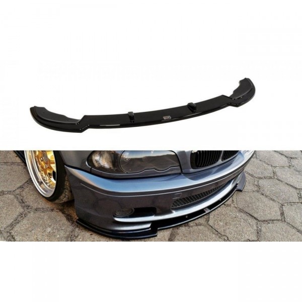 Front Ansatz V.1 für BMW 3er E46 M Paket COUPE schwarz Hochglanz
