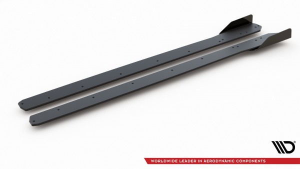 Robuste Racing Seitenschweller Ansatz für für + Flaps Ford Focus ST / ST-Line Mk4 schwarz Hochglanz