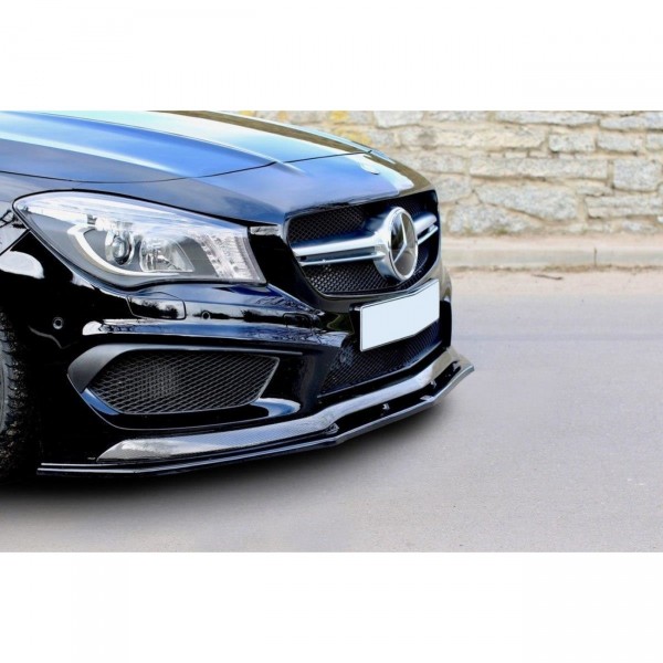 Front Ansatz für v.2 MERCEDES CLA 45 AMG C117 (vor Facelift) schwarz Hochglanz