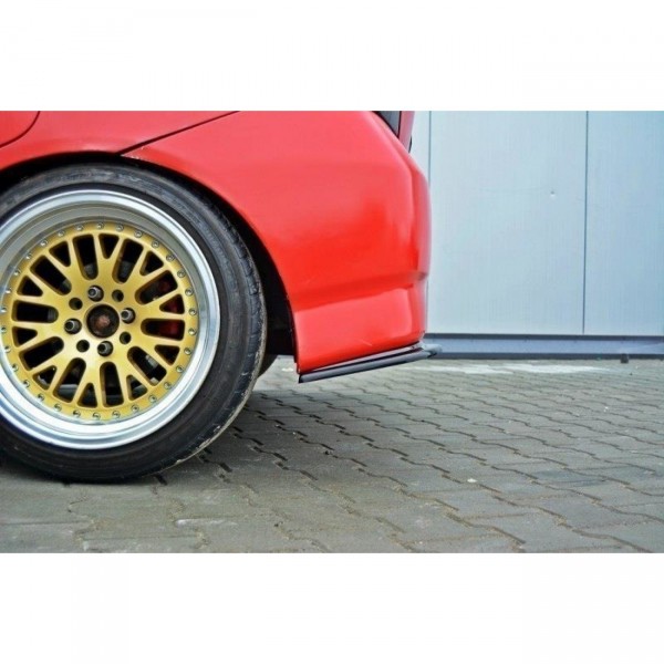 Heck Ansatz Flaps Diffusor für HONDA JAZZ MK1 schwarz Hochglanz