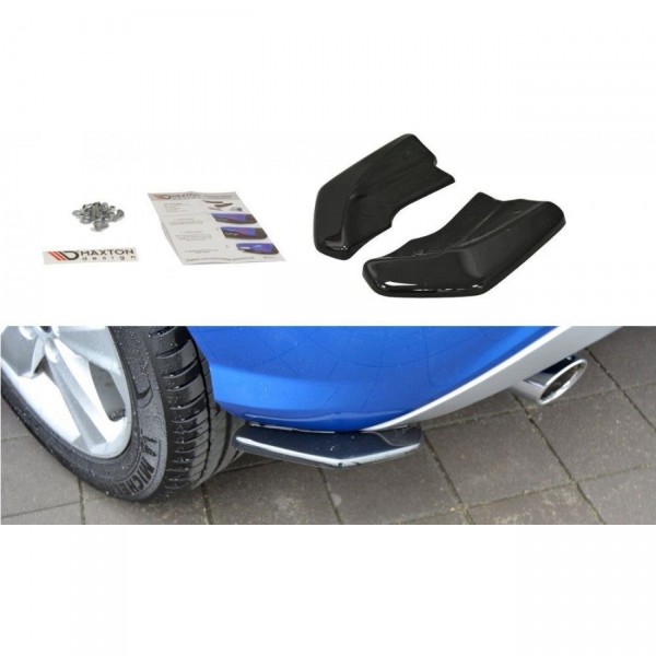 Heck Ansatz Flaps Diffusor für Audi Q2 Mk.1 schwarz Hochglanz