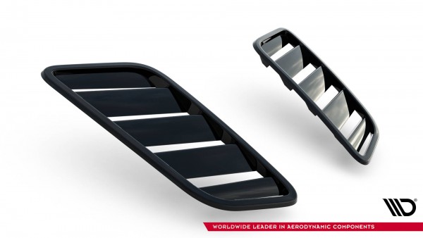 Motorhauben Luftschlitze für Ford Fiesta ST Mk7 Facelift schwarz Hochglanz
