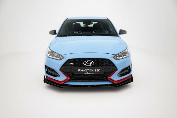 Street Pro Front Ansatz für +Flaps für + Flaps Hyundai Veloster N Mk2 schwarz Hochglanz