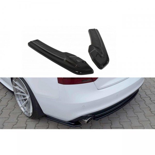 Heck Ansatz Flaps Diffusor für AUDI A5 S-LINE Facelift schwarz Hochglanz