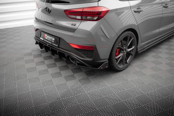 Heck Ansatz Flaps Diffusor V.4 +Flaps für Hyundai I30 N Hatchback Mk3 Facelift