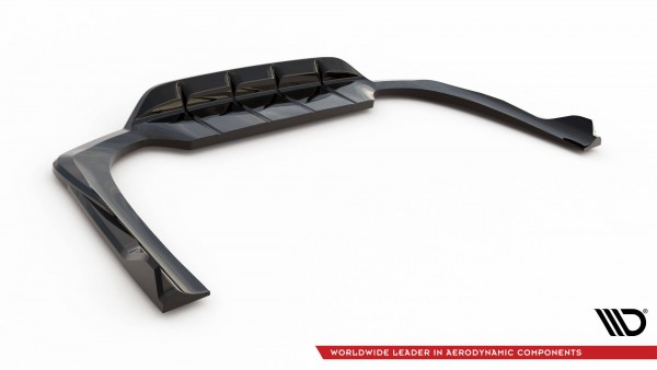 Hinten Splitter (mit einem vertikalem balken) für Mercedes-Benz E AMG-Line W214 schwarz Hochglanz