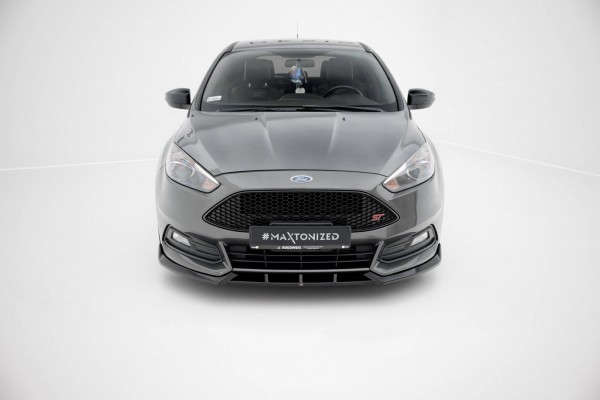 Front Ansatz V.6 für Ford Focus ST Mk3 Facelift schwarz Hochglanz