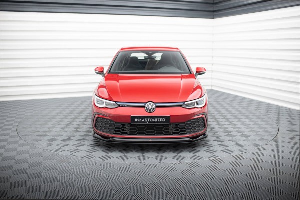 Front Ansatz V.6 für Volkswagen Golf GTI / GTE / GTD / R-Line Mk8 schwarz Hochglanz