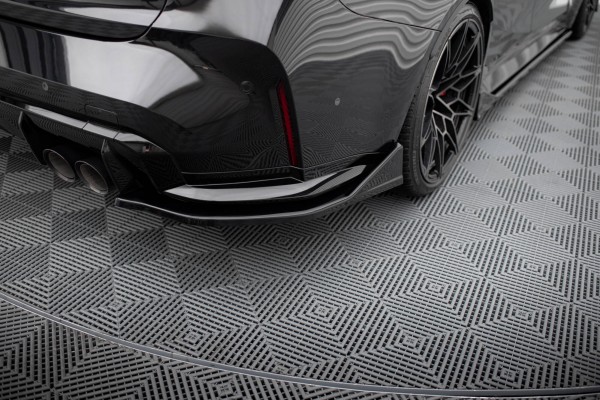 Heck Ansatz Flaps Diffusor V.3 für CSL Look BMW M3 Limousine / Touring G80 / G81 schwarz Hochglanz