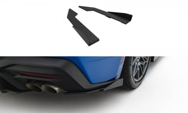 Street Pro Heck Ansatz Flaps Diffusor +Flaps für Ford Mustang GT Mk7 schwarz Hochglanz