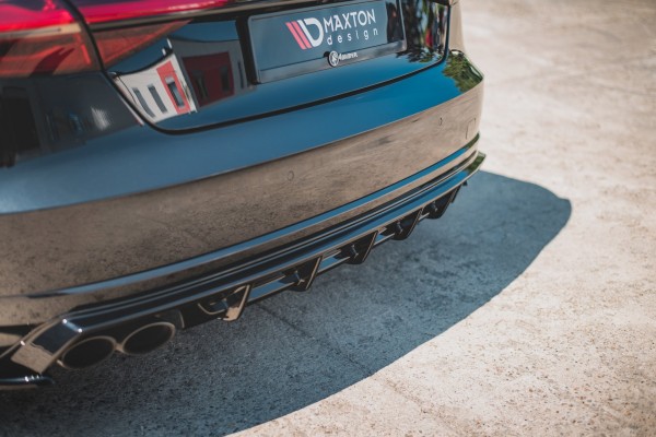 Diffusor Heck Ansatz für Audi S8 D4 Facelift schwarz Hochglanz