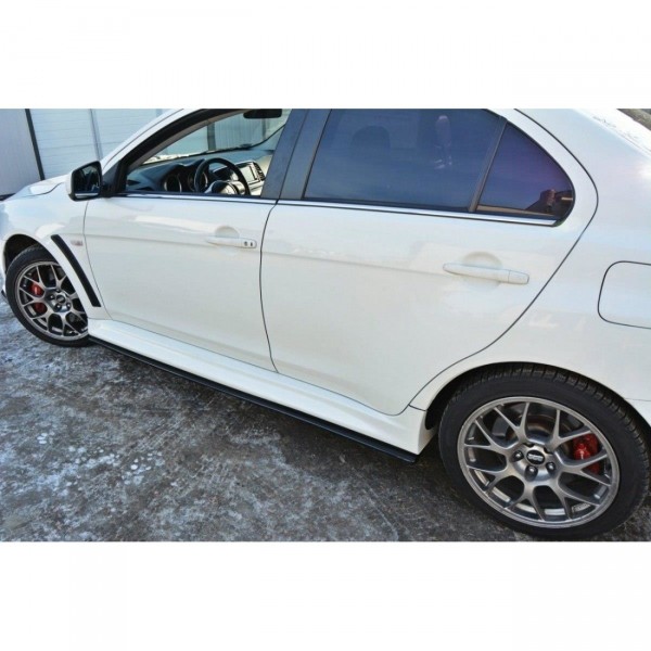 Seitenschweller Ansatz für Mitsubishi Lancer Evo X schwarz Hochglanz
