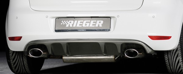 Rieger Heckeinsatz mit 2 Doppelfinnen VW Golf 6 GTI Diffusor