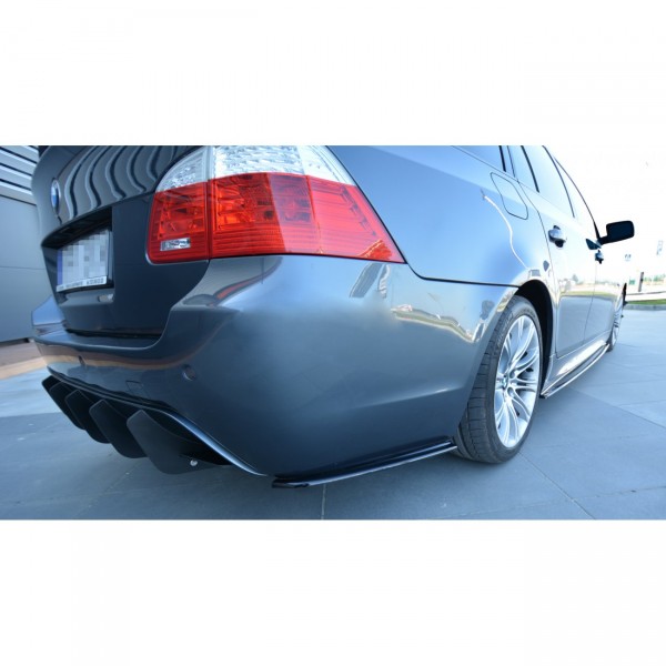 Heck Ansatz Flaps Diffusor für BMW 5er E60/E61 M Paket schwarz Hochglanz