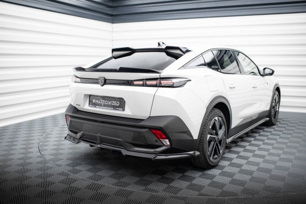 Niedriger Spoiler CAP für 3D Peugeot 408 Mk1 schwarz Hochglanz