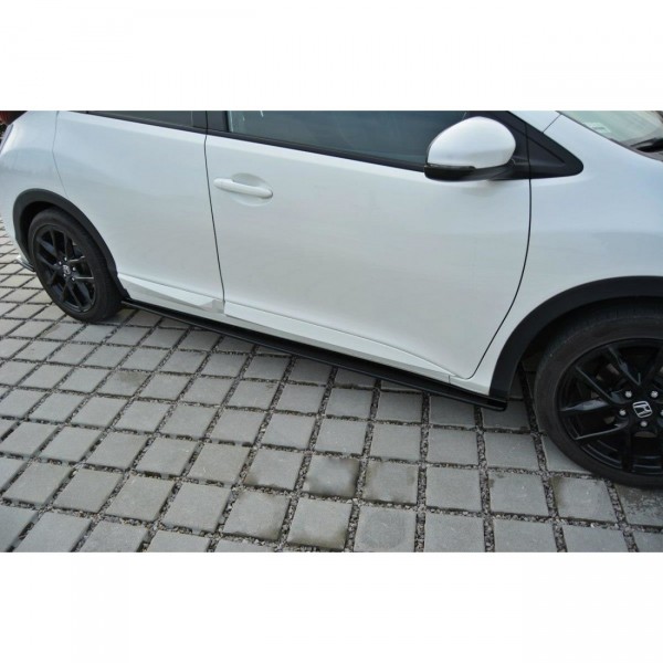 Seitenschweller Ansatz passend für Honda Civic Mk9 Facelift schwarz Hochglanz