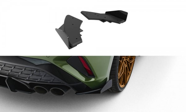 Street Pro Heck Ansatz Flaps Diffusor +Flaps für Audi S3 Sportback 8Y Facelift schwarz Hochglanz