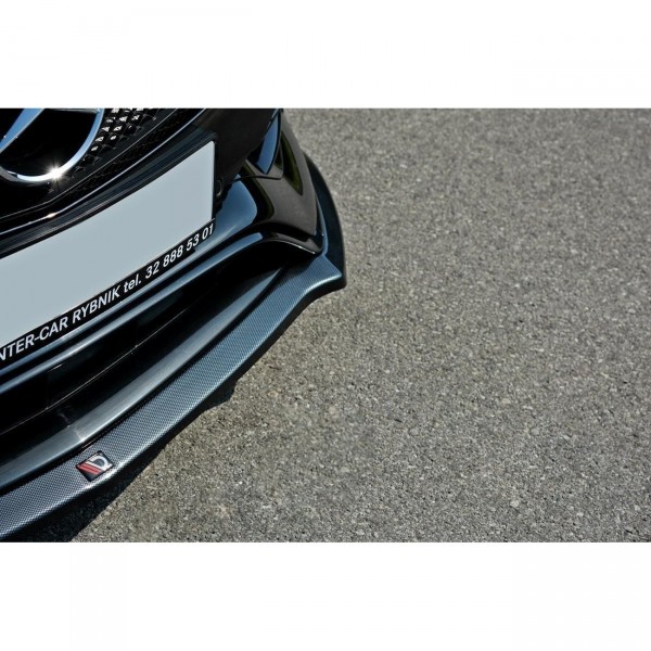 Front Ansatz V.1 für Mercedes A W176 AMG Facelift schwarz Hochglanz