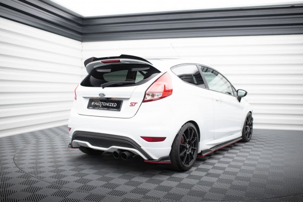 Heck Ansatz Flaps Diffusor V.2 für Ford Fiesta ST Mk7 Facelift schwarz Hochglanz