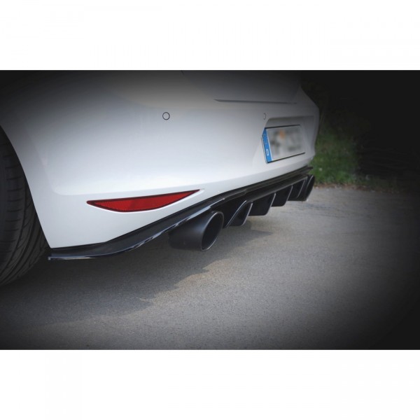 Diffusor Heck Ansatz für VW GOLF Mk7 GTI CLUBSPORT schwarz Hochglanz