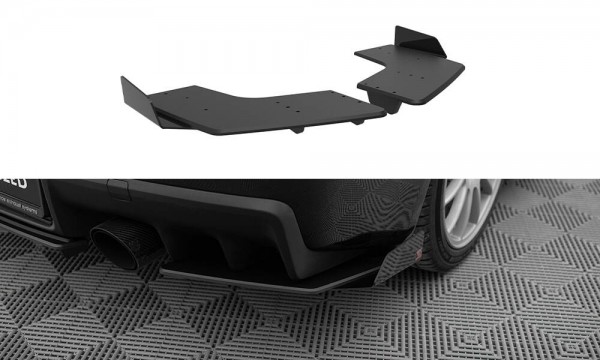 Street Pro Heck Ansatz Flaps Diffusor +Flaps für Mitsubishi Lancer EVO X schwarz Hochglanz