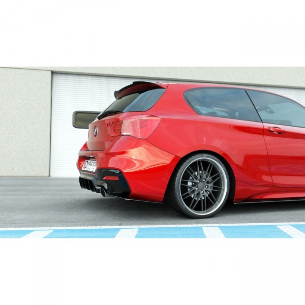 Diffusor Heck Ansatz für Bmw 1 F20/ F21 Facelift M-Power schwarz Hochglanz