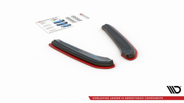 Heck Ansatz Flaps Diffusor passend für V.2 Seat Leon Mk3 Cupra ST Facelift schwarz Hochglanz